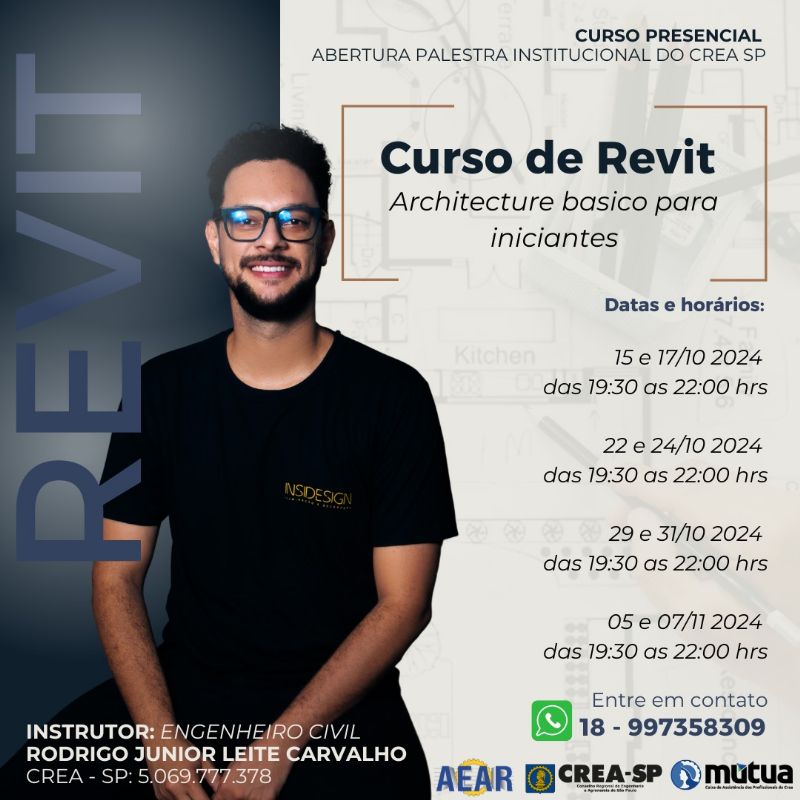 AEAR Promove Curso de Revit em Andradina (SP) - Divulgação