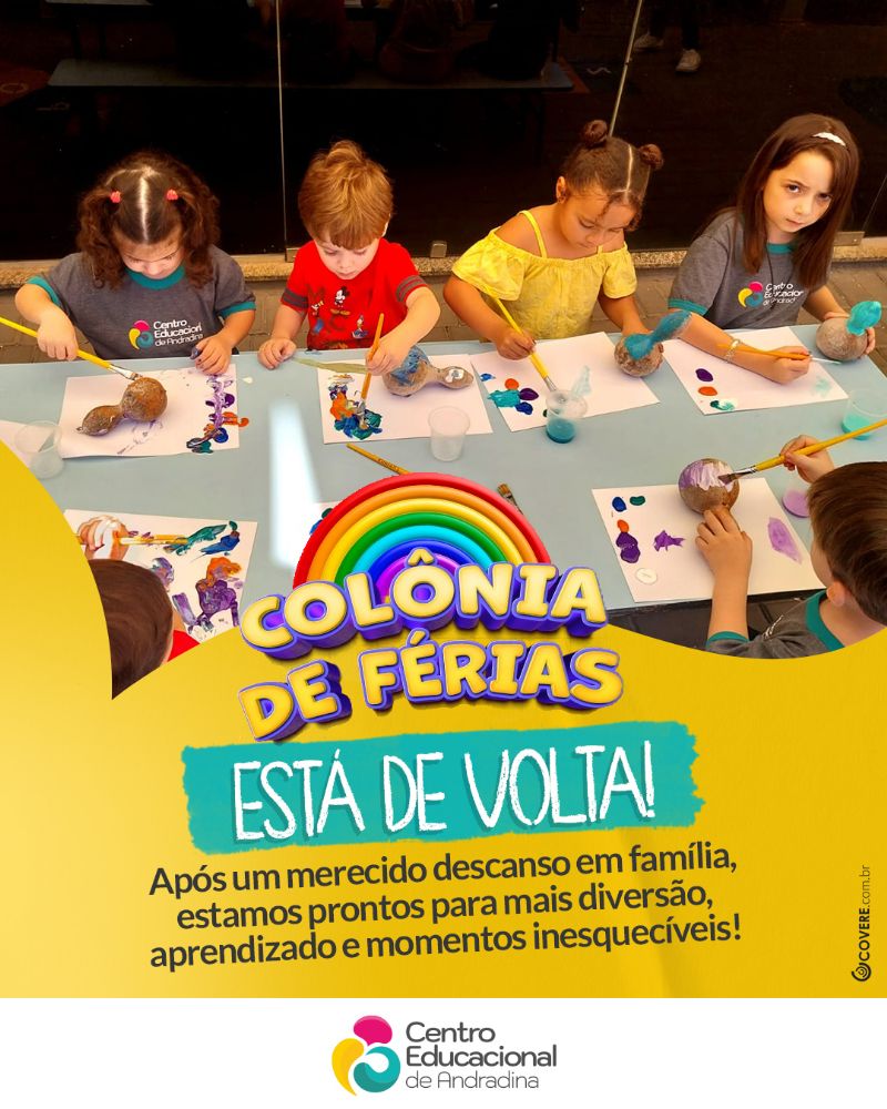 Hoje começa o segundo período da Colônia de Férias no Centro Educacional de Andradina - Foto: reproduçãoq/instagram