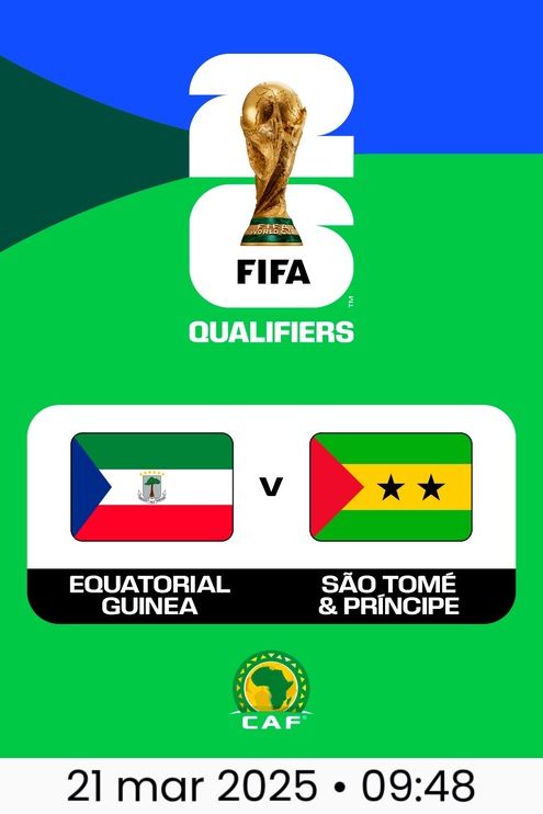 Guiné Equatorial x São Tomé e Príncipe: onde assistir ao vivo nesta sexta (21) pelas Eliminatórias Africanas da Copa do Mundo 2026 - Guiné Equatorial x São Tomé e Príncipe - Foto: Divulgação Guiné Equatorial x São Tomé e Príncipe: onde assistir ao vivo nesta sexta (21) pelas Eliminatórias Africanas da Copa do Mundo 2026 - Guiné Equatorial x São Tomé e Príncipe - Foto: Divulgação