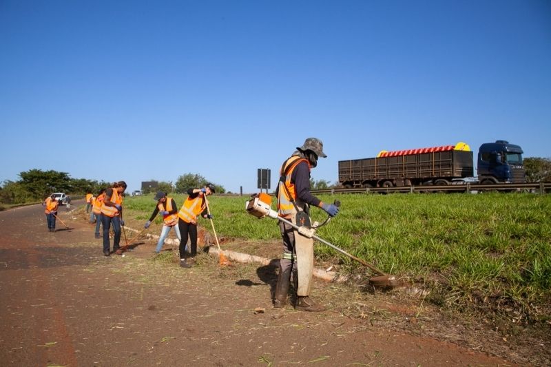 Andradina intensifica fiscalização de terrenos sujos e aplica multas aos proprietários - Limpeza de terreno em Andradina (SP) - Foto: Divulgação/Prefeitura