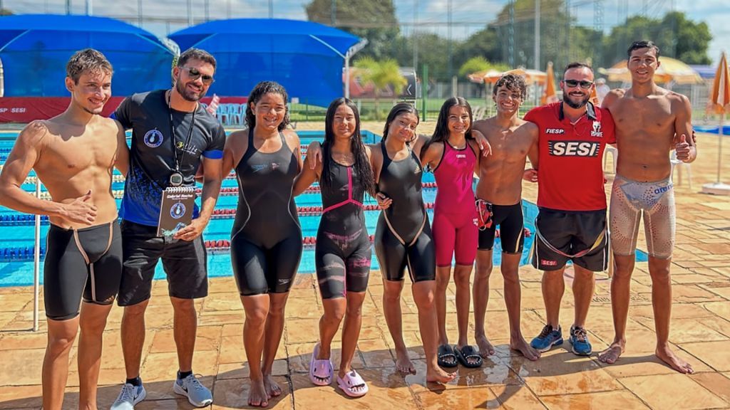 Araçatuba avança: Equipe Life Braves classifica atletas para a fase estadual dos Jogos da Juventude 2025 - Samuel Duarte, Gabriel Rocha (técnico), Arielly Nakamune, Gabriela Akemi, Mariana Garcia, Hadassa Loverdi, Ismael Loverdi, Felipe Farina (técnico), Wendel Garcia