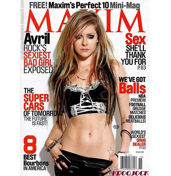 Braço de Avril Lavigne "some" em capa de revista - 