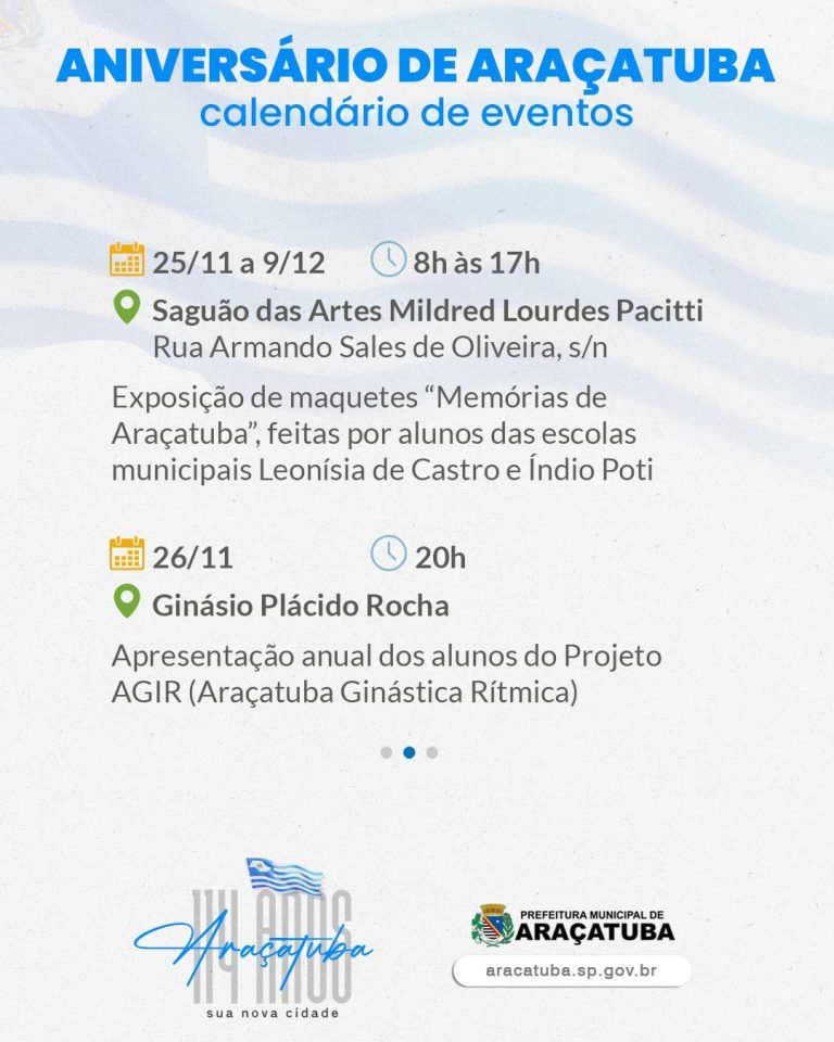 Araçatuba divulga agenda comemorativa de Aniversário e Natal Iluminado - Foto: Divulgação