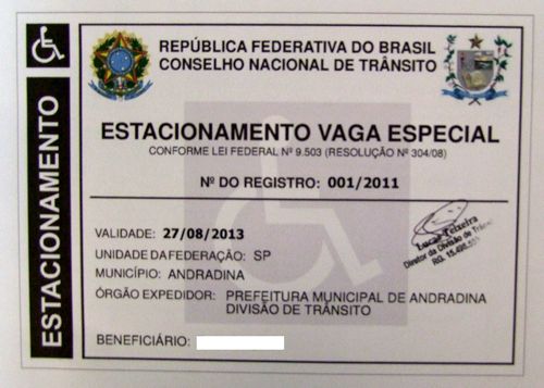 Idosos terão que ter carteirinha para estacionar em Andradina  - 