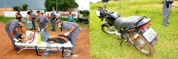 Menor pega a moto do tio e provoca acidente com Monza - Menor pega a moto do tio e provoca acidente com Monza -