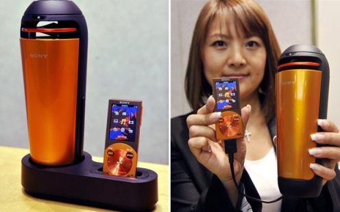 Alto-falante de MP3 player cabe no porta-copos do carro - Alto-falante de MP3 player cabe no porta-copos do carro -